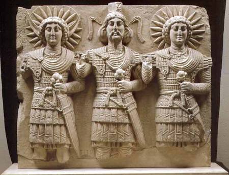 Triad of Palmyrene Gods, from Palmyra Region van Syrian