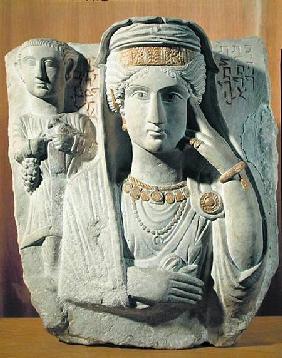 Funerary relief with a female figure, from Palmyra, Syria