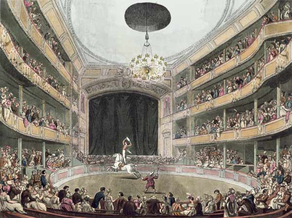 Astley''s Amphitheatre from Ackermann''s \\Microcosm of London\\\\\"" van T.(1756-1827) Rowlandson
