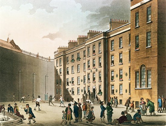 The Fleet Prison from Ackermann''s ''Microcosm of London'', Volume II van T.(1756-1827) Rowlandson