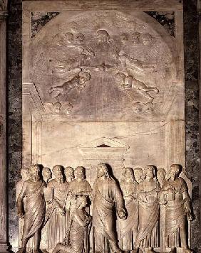 Coronation of the Virgin, sculptured marble altarpiece