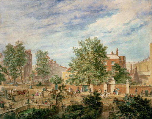 Marylebone Road at the Junction with Lisson Grove Showing the Philological School in Summer, 1849 (w van T. Paul Fisher
