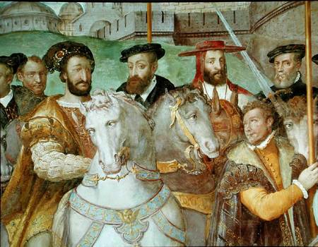 Detail from The Solemn Entrance of Emperor Charles V (1500-58), Francis I (1494-1547) and Alessandro van Taddeo & Federico Zuccaro or Zuccari