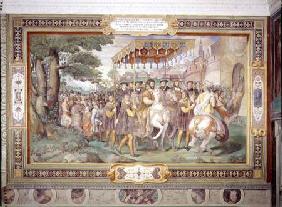 Francis I (1494-1547) and Alessandro Farnese (1546-92) Entering Paris in 1540 from the 'Sala dei Fas