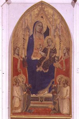 Madonna and Child Enthroned with SS. Mary Magdalene, Catherine of Alexandria and angels, 1355 (tempe van Taddeo Gaddi