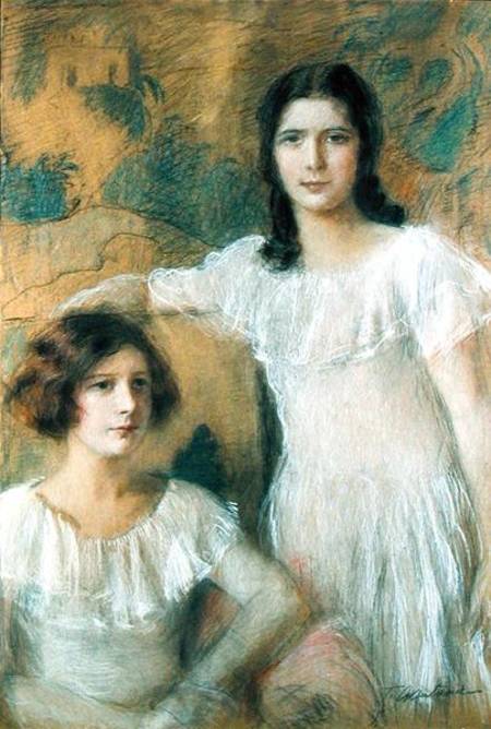 Portrait of Two Girls van Teodor Axentowicz