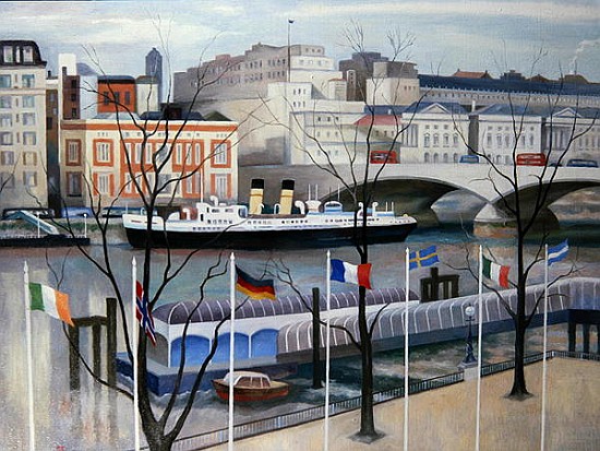 View from the Festival Hall, 2002 (oil on canvas)  van Terry  Scales