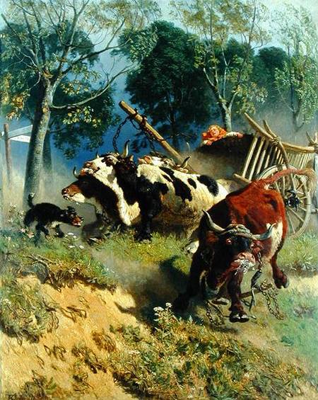 The team of oxen breaks loose van Teutwart Schmitson