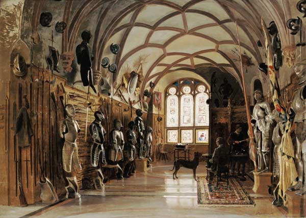 Die Waffenhalle auf Schloss Sigmaringen van Themistokles von Eckenbrecher