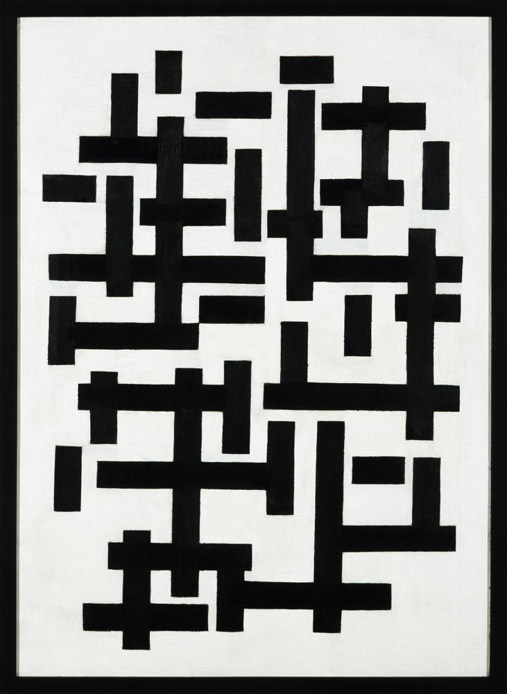 Compositie wit zwart  van Theo van Doesburg