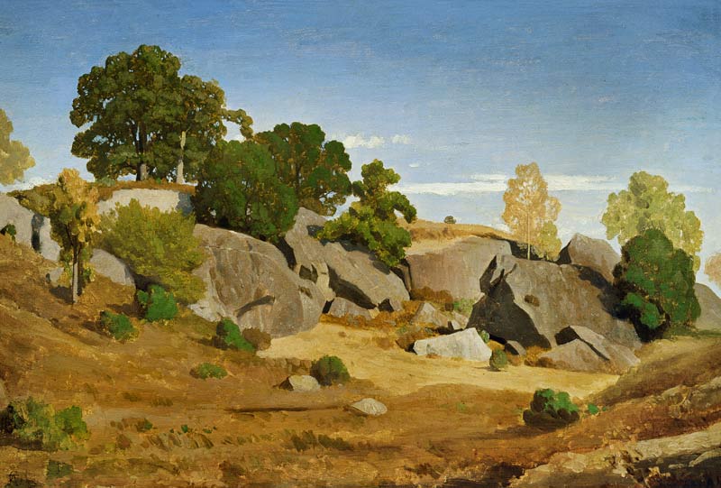 Rocks at Fontainebleau van Theodore Caruelle d' Aligny
