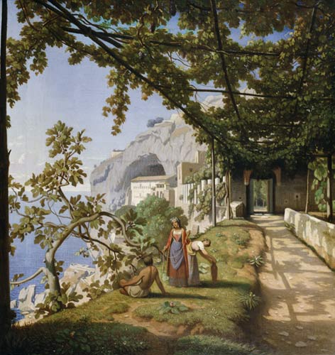 View of Capri van Theodore Caruelle d' Aligny