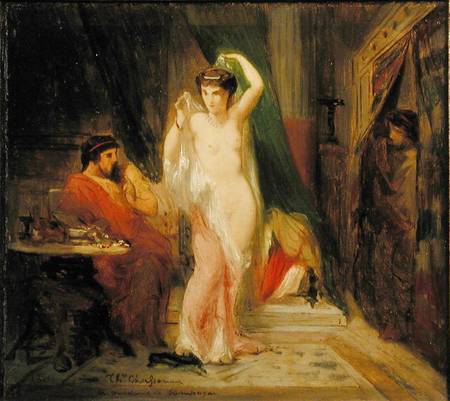 Candaule, King of Lydia, Showing the Beauty of his Queen to his Confidant Gyges van Théodore Chassériau