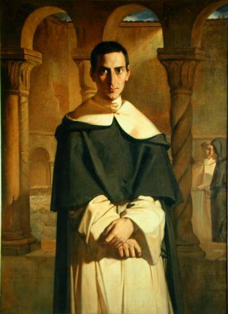 Portrait of Jean Baptiste Henri Lacordaire (1802-61), French prelate and theologian van Théodore Chassériau