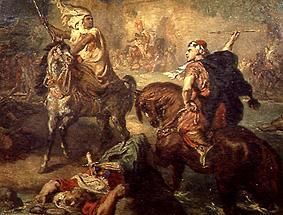 Reiterkampf zwischen arabischen Stammesfürsten van Théodore Chassériau