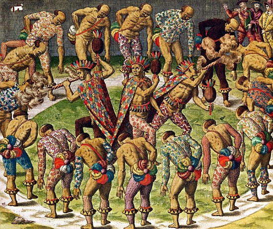 A Barbarian Celebration, from ''Navigatio in Brasiliam Americae'' van Theodore de Bry