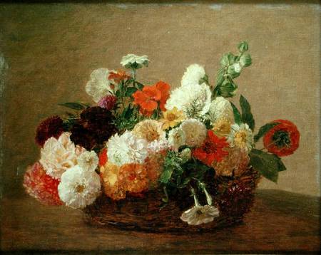 Still life with Flowers van Theodore Fantin-Latour
