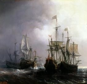 Capture of three Dutch Commercial Vessels by the French Ships Fidèle, Mutine and Jupiter, in 1711