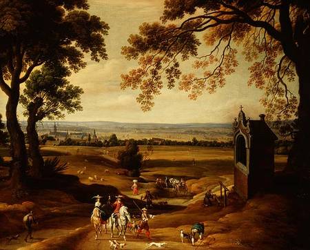 Landscape with Brussels in the distance van Theodore van Heil