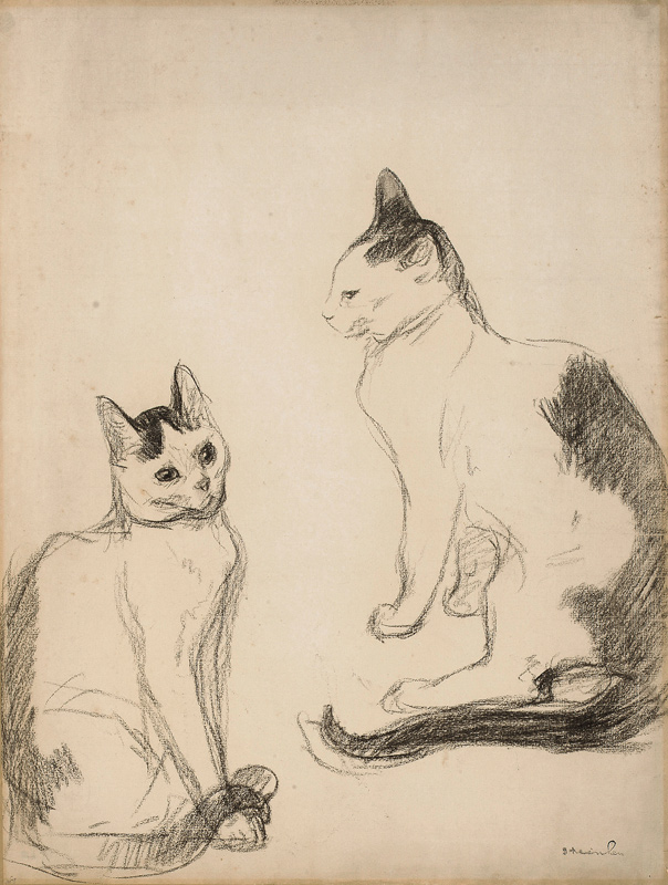 The Two Cats van Théophile-Alexandre Steinlen