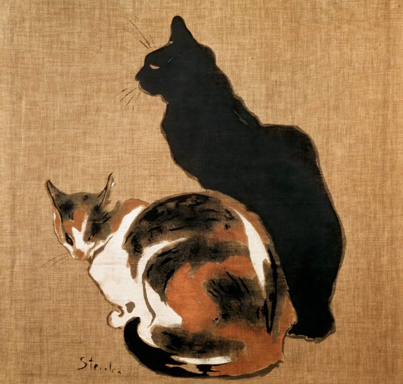 Zwei Katzen van Théophile-Alexandre Steinlen