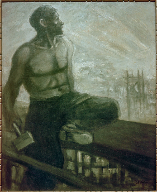 Der Zimmermann oberhalb des Hafens van Théophile-Alexandre Steinlen