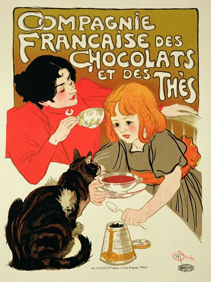 Poster Advertising the French Company of Chocolate and Tea van Théophile-Alexandre Steinlen
