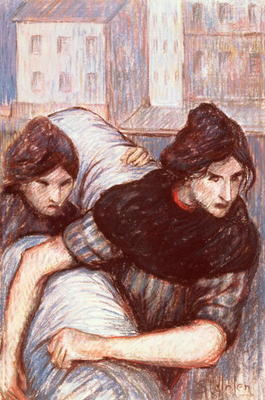 The Laundresses, 1898 (pastel on canvas) van Théophile-Alexandre Steinlen