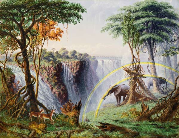 Der Mosi-oa-Tunya oder: Die Victoria Falls, Zambesi River van Thomas Baines