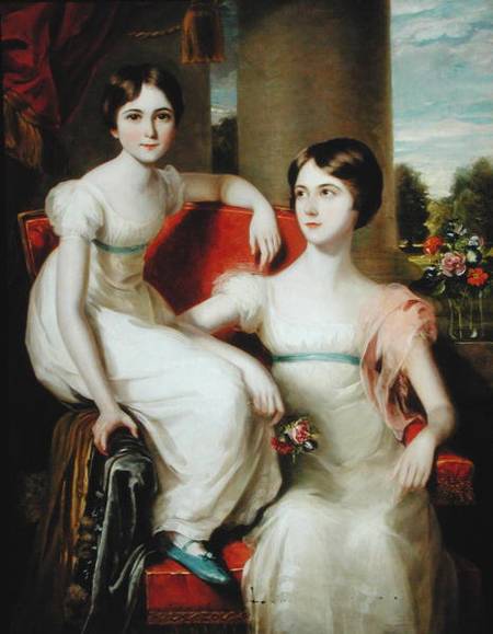 Portrait of Lady Caroline Augusta (d.1898) and Lady Henrietta (d.1860) Pelham-Clinton van Thomas Barber