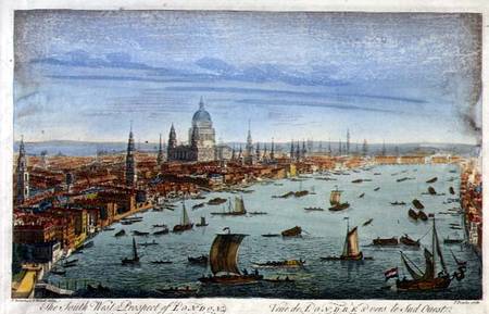 The South West Prospect of London, from Somerset Gardens to the Tower van Thomas Bowles