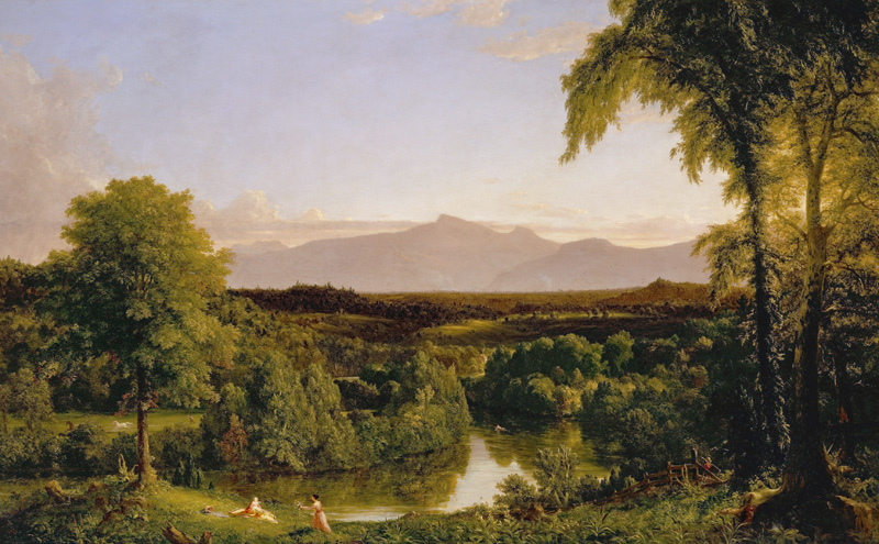 View on the Catskill Early Autumn van Thomas Cole