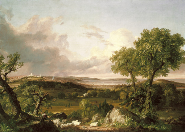 View of Boston van Thomas Cole
