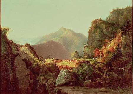 Scene from 'The Last of the Mohicans', by James Fenimore Cooper (1789-1851), pub. 1826 van Thomas Cole