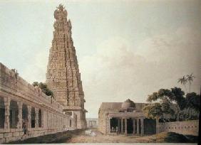 Hindoo Temple at Madura, plate XVI from 'Oriental Scenery'