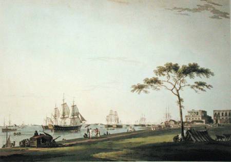 View Taken on the Esplanade, Calcutta, plate I from 'Oriental Scenery' van Thomas Daniell