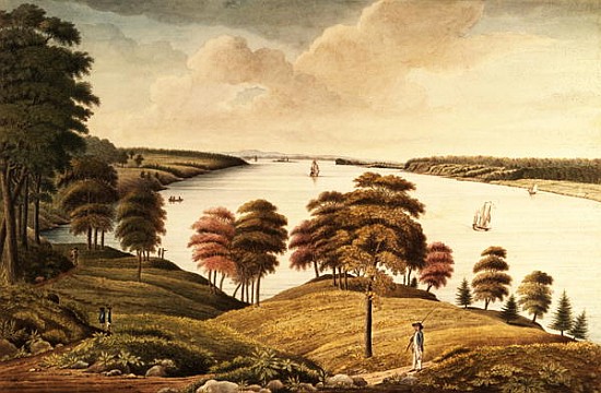 View of the Hudson River from Fort Knyphansen van Thomas Davies