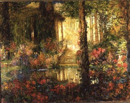 The Garden of Enchantment - stage set for 'Parsifal' van Thomas Edwin Mostyn
