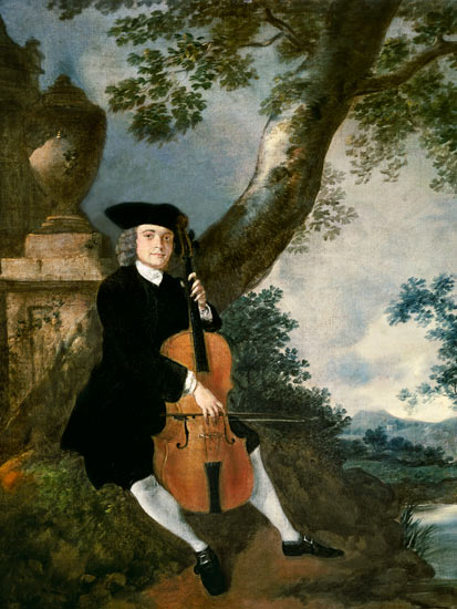 The Rev. John Chafy Playing a Cello van Thomas Gainsborough