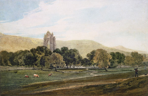 Guisborough Priory (pencil and w/c on paper) van Thomas Girtin