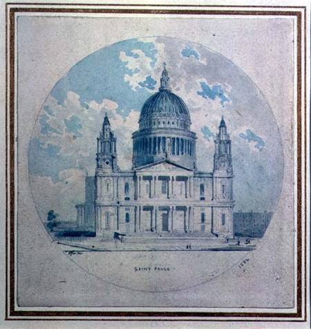 St. Paul's Cathedral (pencil & wash on paper) van Thomas Girtin