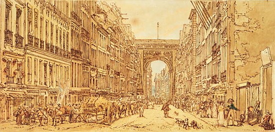 The Faubourg and the Porte Saint-Denis van Thomas Girtin