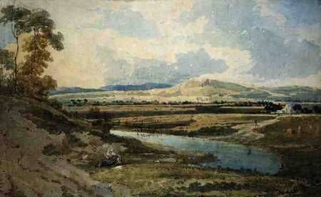 View near Bromley, Kent  over pencil on van Thomas Girtin