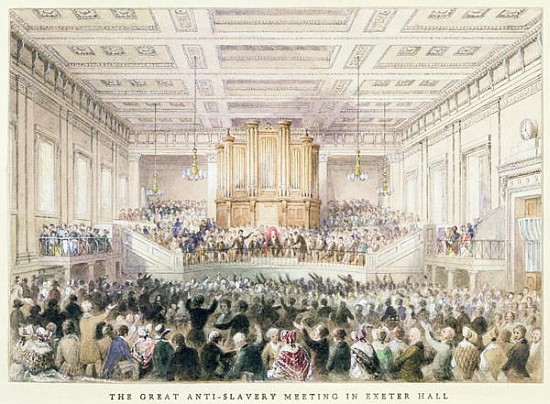 The Great Anti-Slavery Meeting of at Exeter Hall van Thomas Hosmer Shepherd