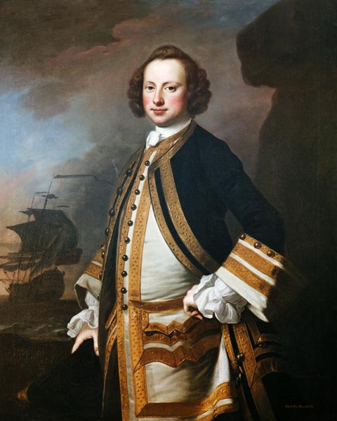 Sir George Pocock (1706-92) 1760 (oil on canvas) van Thomas Hudson