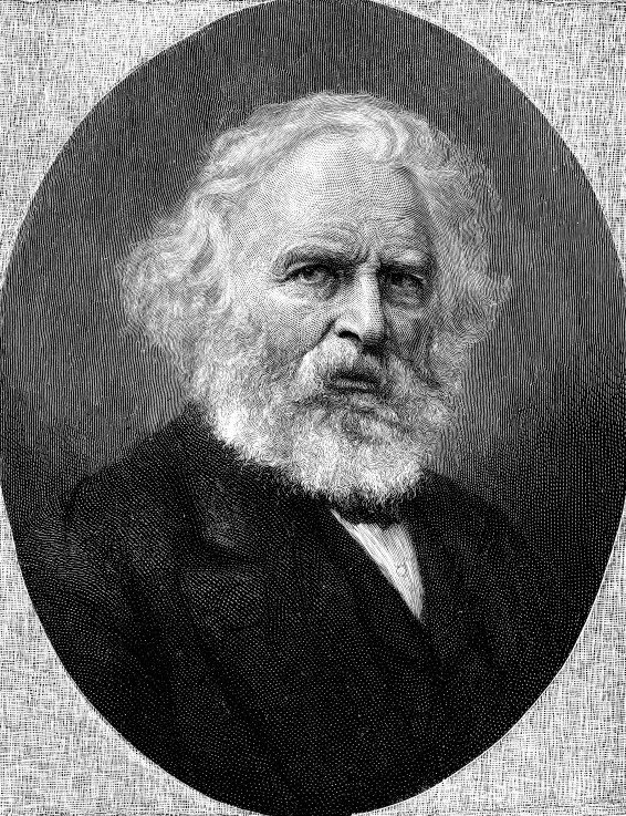 Portrait of the Poet Henry Wadsworth Longfellow (1807-1882) van Thomas Johnson