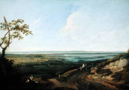View of Portsmouth from Portsdown Hill van Thomas Jones