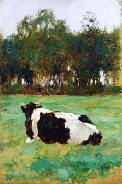 A Cow in the Meadow van Thomas Ludwig Herbst
