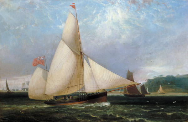 The 12th Duke of Norfolk's Yacht 'Arundel' (oil on canvas) van Thomas Luny