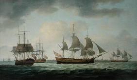 Merchant Vessels off the Coast